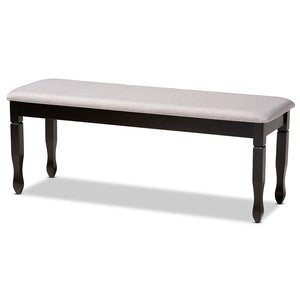 Baxton Studio Corey Modern And Contemporary Grey Fabric Upholstered And Dark Brown Finished Wood Dining Bench