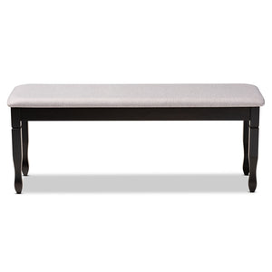 Baxton Studio Corey Modern And Contemporary Grey Fabric Upholstered And Dark Brown Finished Wood Dining Bench