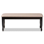 Load image into Gallery viewer, Baxton Studio Corey Modern And Contemporary Sand Fabric Upholstered And Dark Brown Finished Wood Dining Bench
