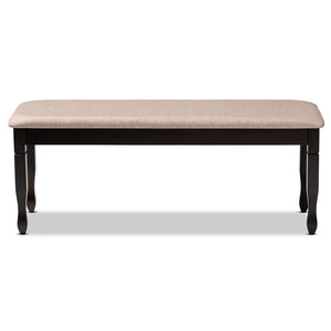 Baxton Studio Corey Modern And Contemporary Sand Fabric Upholstered And Dark Brown Finished Wood Dining Bench