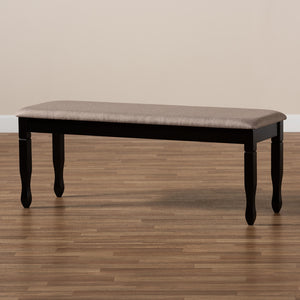 Baxton Studio Corey Modern And Contemporary Sand Fabric Upholstered And Dark Brown Finished Wood Dining Bench