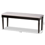 Load image into Gallery viewer, Baxton Studio Giovanni Modern And Contemporary Grey Fabric Upholstered And Dark Brown Finished Wood Dining Bench
