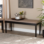 Load image into Gallery viewer, Baxton Studio Giovanni Modern And Contemporary Sand Fabric Upholstered And Dark Brown Finished Wood Dining Bench
