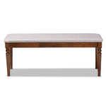 Load image into Gallery viewer, Baxton Studio Giovanni Modern And Contemporary Grey Fabric Upholstered And Walnut Brown Finished Wood Dining Bench
