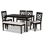 Load image into Gallery viewer, Baxton Studio Gabriel Modern And Contemporary Grey Fabric Upholstered And Dark Brown Finished Wood 6-Piece Dining Set
