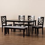 Load image into Gallery viewer, Baxton Studio Gabriel Modern And Contemporary Grey Fabric Upholstered And Dark Brown Finished Wood 6-Piece Dining Set
