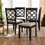 Load image into Gallery viewer, Baxton Studio Peter Modern And Contemporary Grey Fabric Upholstered And Dark Brown Finished Wood 4-Piece Dining Chair Set
