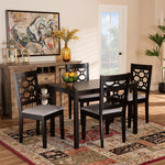 Load image into Gallery viewer, Baxton Studio Henry Modern And Contemporary Grey Fabric Upholstered And Dark Brown Finished Wood 5-Piece Dining Set
