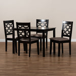 Load image into Gallery viewer, Baxton Studio Henry Modern And Contemporary Sand Fabric Upholstered And Dark Brown Finished Wood 5-Piece Dining Set
