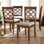 Load image into Gallery viewer, Baxton Studio Peter Modern And Contemporary Grey Fabric Upholstered And Walnut Brown Finished Wood 4-Piece Dining Chair Set
