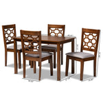 Load image into Gallery viewer, Baxton Studio Henry Modern And Contemporary Grey Fabric Upholstered And Walnut Brown Finished Wood 5-Piece Dining Set
