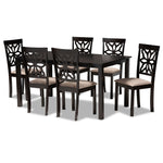 Load image into Gallery viewer, Baxton Studio Dallas Modern And Contemporary Sand Fabric Upholstered And Dark Brown Finished Wood 7-Piece Dining Set
