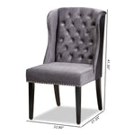 Load image into Gallery viewer, Baxton Studio Lamont Modern Contemporary Transitional Grey Velvet Fabric Upholstered And Dark Brown Finished Wood Wingback Dining Chair
