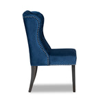 Load image into Gallery viewer, Baxton Studio Lamont Modern Contemporary Transitional Navy Blue Velvet Fabric Upholstered And Dark Brown Finished Wood Wingback Dining Chair
