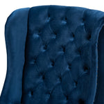 Load image into Gallery viewer, Baxton Studio Lamont Modern Contemporary Transitional Navy Blue Velvet Fabric Upholstered And Dark Brown Finished Wood Wingback Dining Chair
