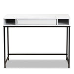 Load image into Gallery viewer, Baxton Studio Cargan Modern And Contemporary White Finished Wood And Black Metal 1-Drawer Desk
