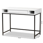 Load image into Gallery viewer, Baxton Studio Cargan Modern And Contemporary White Finished Wood And Black Metal 1-Drawer Desk
