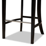 Load image into Gallery viewer, BAXTON STUDIO CHLOE MODERN AND CONTEMPORARY DARK GREY VELVET UPHOLSTERED AND DARK BROWN FINISHED WOOD 2-PIECE BAR STOOL SET
