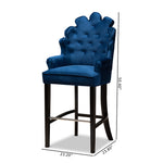 Load image into Gallery viewer, Baxton Studio Chloe Modern And Contemporary Navy Blue Velvet Upholstered And Dark Brown Finished Wood 2-Piece Bar Stool Set
