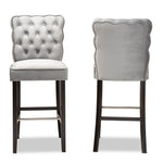 Load image into Gallery viewer, Baxton Studio Daphne Modern and Contemporary Velvet Fabric Upholstered and Dark Brown Finished Wood 2-Piece Bar Stool Set
