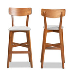 Load image into Gallery viewer, Baxton Studio Cameron Modern And Contemporary Transitional Grey Fabric Upholstered And Walnut Brown Finished Wood 2-Piece Bar Stool Set
