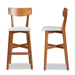 Load image into Gallery viewer, Baxton Studio Cameron Modern And Contemporary Transitional Grey Fabric Upholstered And Walnut Brown Finished Wood 2-Piece Bar Stool Set
