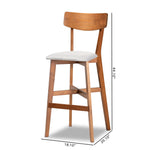 Load image into Gallery viewer, Baxton Studio Cameron Modern And Contemporary Transitional Grey Fabric Upholstered And Walnut Brown Finished Wood 2-Piece Bar Stool Set
