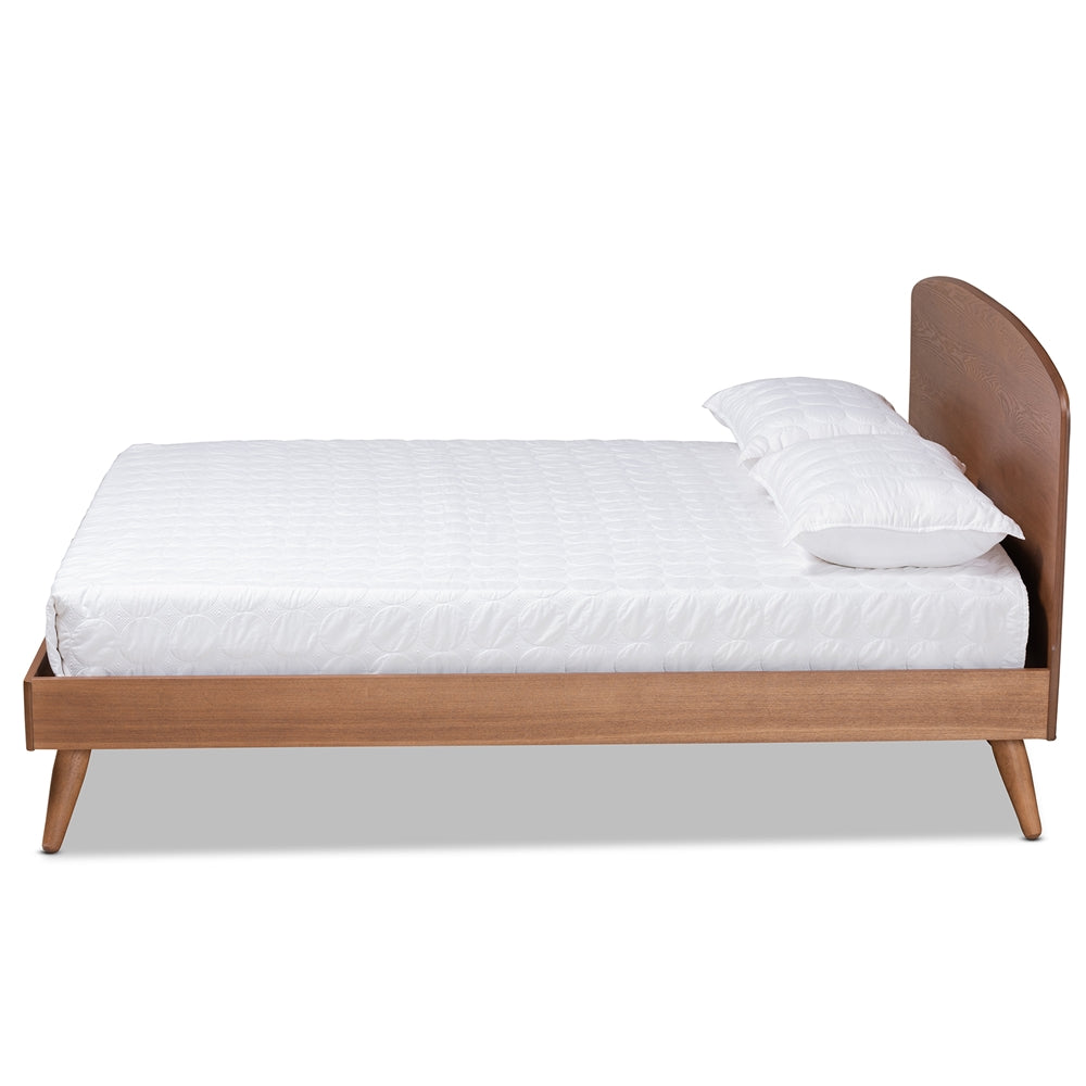 Baxton Studio Keagan Mid-Century Modern Transitional Finished Wood Platform Bed