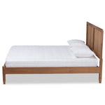 Load image into Gallery viewer, Baxton Studio Redmond Mid-Century Modern Finished Wood and Synthetic Rattan Platform Bed
