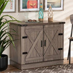 Load image into Gallery viewer, BAXTON STUDIO WAYNE MODERN CONTEMPORARY FARMHOUSE OAK BROWN FINISHED WOOD 2-DOOR SHOE STORAGE CABINET
