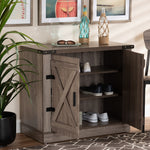 Load image into Gallery viewer, Baxton Studio Wayne Modern Contemporary Farmhouse Oak Brown Finished Wood 2-Door Shoe Storage Cabinet
