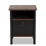 Load image into Gallery viewer, Baxton Studio Vaughan Modern And Contemporary Two-Tone Rustic Brown And Black Finished Wood Nightstand
