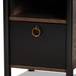 Load image into Gallery viewer, BAXTON STUDIO VAUGHAN MODERN AND CONTEMPORARY TWO-TONE RUSTIC BROWN AND BLACK FINISHED WOOD NIGHTSTAND
