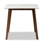 Load image into Gallery viewer, Baxton Studio Kaylee Mid-Century Modern Transitional Walnut Brown Finished Wood Dining Table With Faux Marble Tabletop
