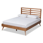 Load image into Gallery viewer, Baxton Studio Shiro Mid-Century Modern Ash Walnut Finished Wood Platform Bed
