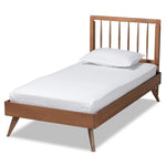 Load image into Gallery viewer, Baxton Studio Toru Mid-Century Modern Ash Walnut Finished Wood Platform Bed
