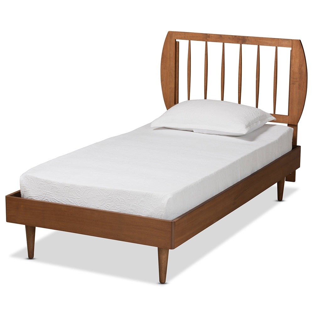 Baxton Studio Chiyo Mid-Century Modern Transitional Finished Wood Platform Bed