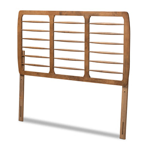 Baxton Studio Carolyn Mid-Century Modern Ash Walnut Finished Wood Full Size Headboard