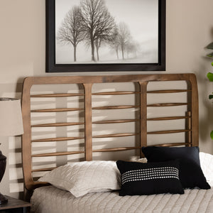 Baxton Studio Carolyn Mid-Century Modern Ash Walnut Finished Wood Full Size Headboard