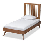 Load image into Gallery viewer, Baxton Studio Takeo Mid-Century Modern Transitional Ash Walnut Finished Wood Platform Bed
