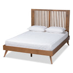 Load image into Gallery viewer, Baxton Studio Takeo Mid-Century Modern Transitional Ash Walnut Finished Wood Platform Bed
