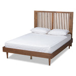 Load image into Gallery viewer, Baxton Studio Kioshi Mid-Century Modern Transitional Ash Walnut Finished Wood Platform Bed
