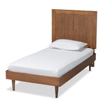 Load image into Gallery viewer, Baxton Studio Nicola Mid-Century Modern Transitional Ash Walnut Finished Wood Platform Bed
