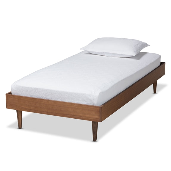 Baxton Studio Rina Mid-Century Modern Ash Walnut Finished Wood Platform Bed Frame