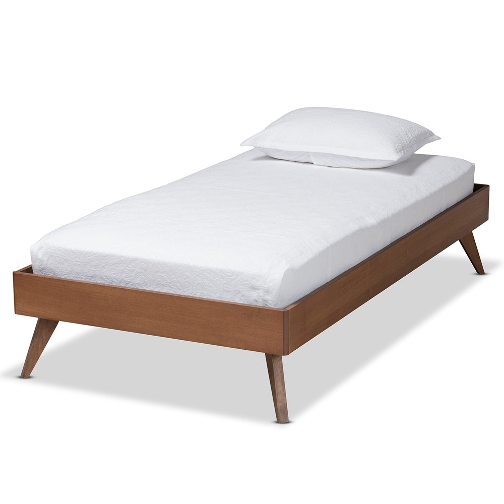 Baxton Studio Lissette Mid-Century Modern Ash Walnut Finished Wood Platform Bed Frame