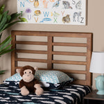 Load image into Gallery viewer, BAXTON STUDIO SALOME MID-CENTURY MODERN WALNUT BROWN FINISHED WOOD TWIN SIZE OPEN SLAT HEADBOARD
