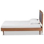 Load image into Gallery viewer, Baxton Studio Greta Mid-Century Modern Fabric Upholstered and Finished Wood Platform Bed
