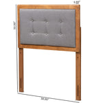 Load image into Gallery viewer, Baxton Studio Sarine Mid-Century Modern Dark Grey Fabric Upholstered And Walnut Brown Finished Wood Twin Size Headboard
