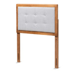 Load image into Gallery viewer, Baxton Studio Sarine Mid-Century Modern Light Grey Fabric Upholstered And Walnut Brown Finished Wood Twin Size Headboard
