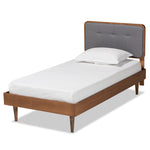 Load image into Gallery viewer, Baxton Studio Cilka Mid-Century Modern Fabric Upholstered and  Finished Wood Platform Bed
